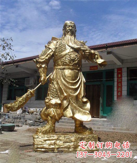 黄冈大型立式关公铜雕