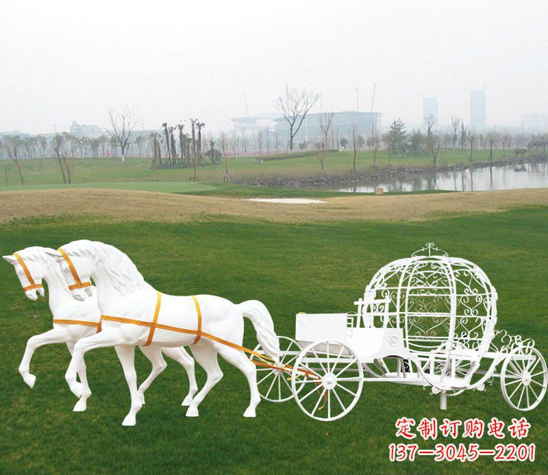 黄冈大型欧式马车动物玻璃钢雕塑