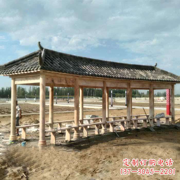 黄冈华丽精美的瓦石长廊雕塑
