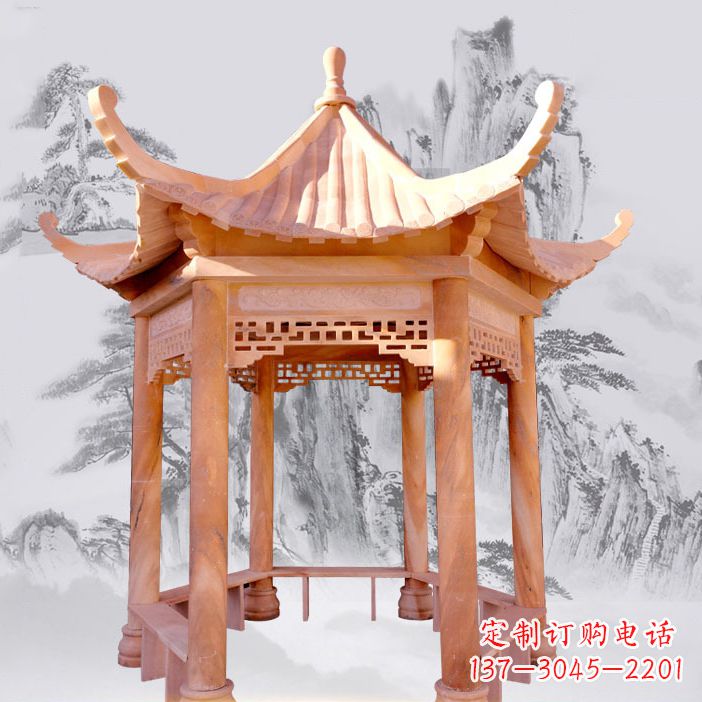 黄冈优雅大理石雕刻凉亭