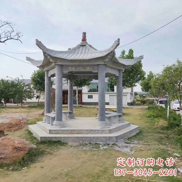 黄冈中领雕塑 | 六角石凉亭公园雕塑