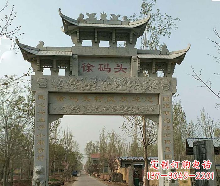 黄冈精美纯手工大理石牌坊雕塑
