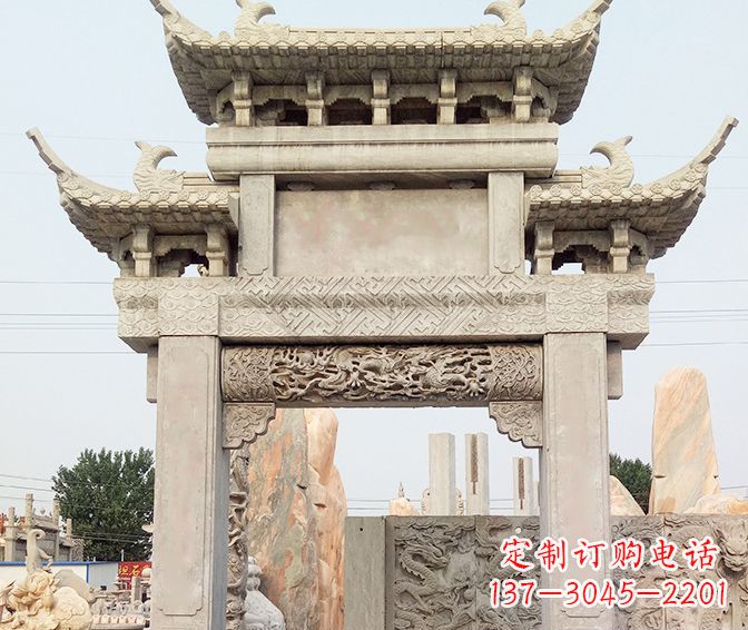 黄冈特色大理石牌坊石雕