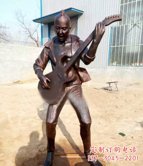 黄冈弹吉他公园人物铜雕