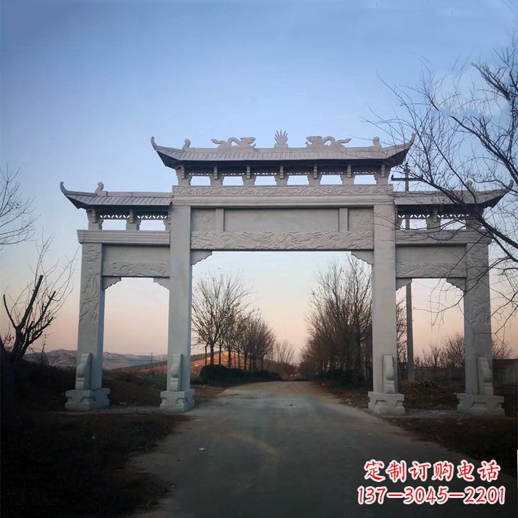 黄冈品质卓越的道路三门石牌坊雕塑