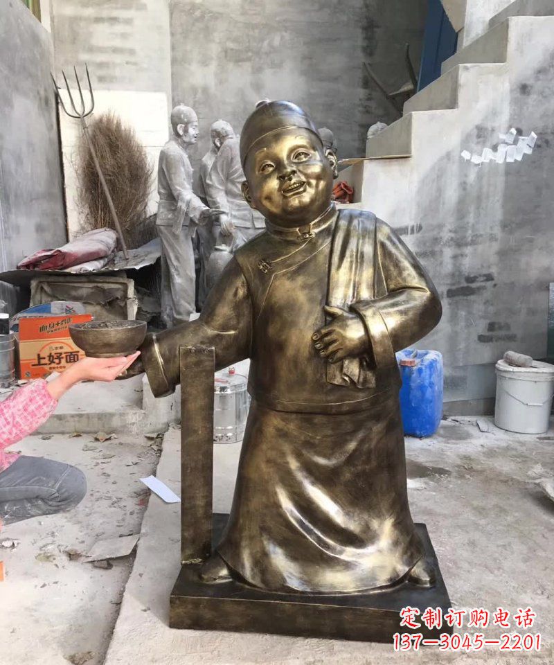 黄冈店小二铜雕——精美精致的人物雕塑