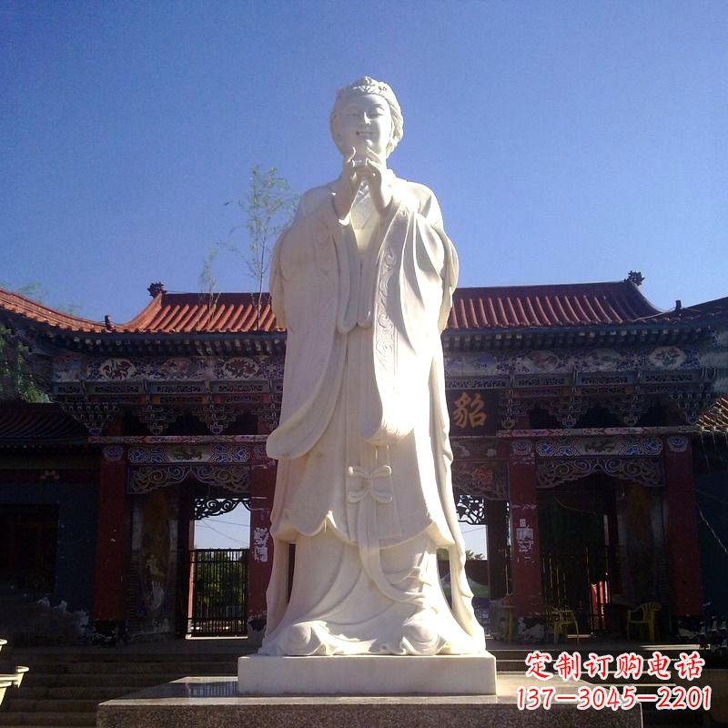 黄冈以貂蝉为灵感的汉白玉石雕像