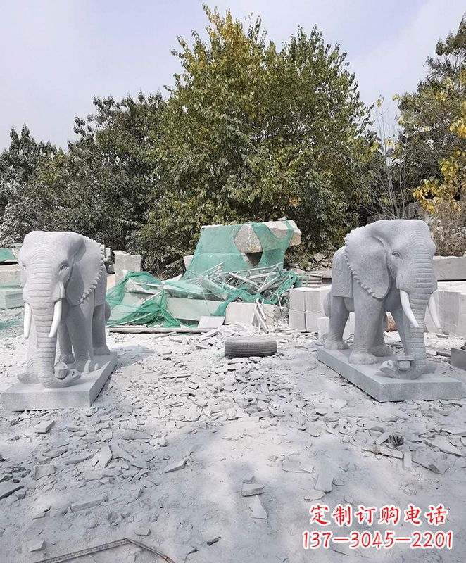 黄冈优雅精美大象石雕