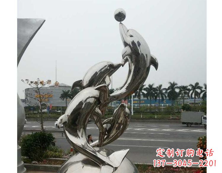 黄冈海豚精美不锈钢雕塑