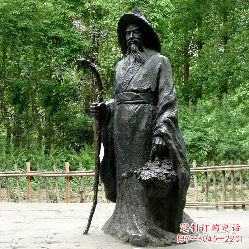 黄冈东晋著名诗人铜雕陶渊明雕像