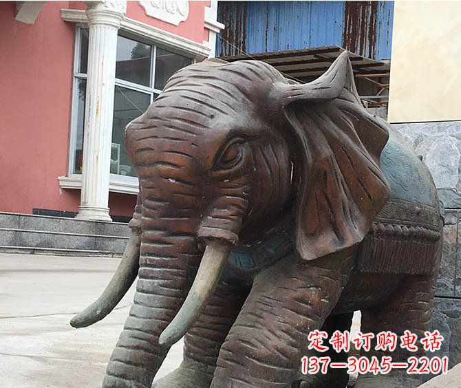 黄冈动物大象公园铜雕摆件