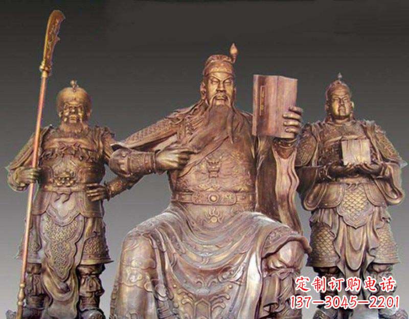 黄冈中领雕塑艺术以关公武财神铜雕塑荣耀家中