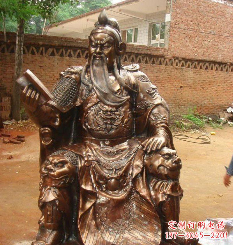 黄冈传承古典文化,唯美古典雕塑-关公铜雕