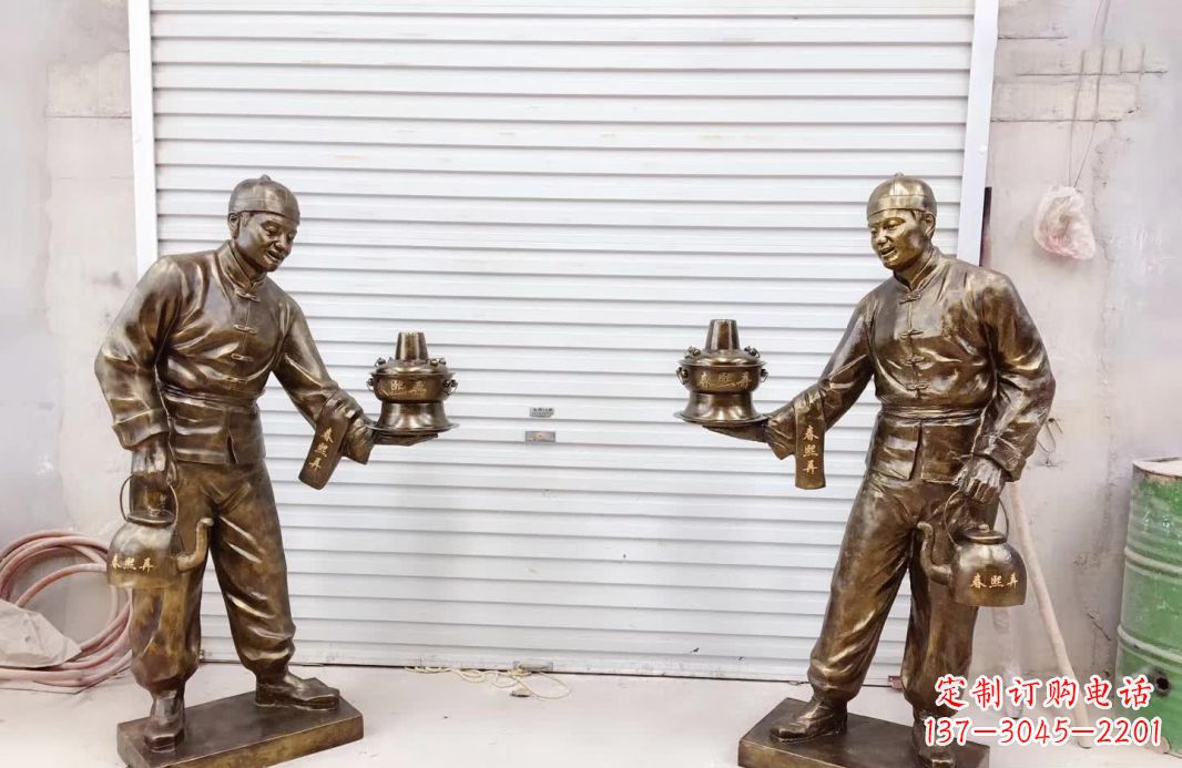 黄冈店小二铜雕塑——传承传统铸造工艺