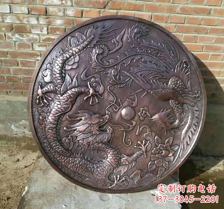 黄冈传统工艺锻铜龙凤雕塑
