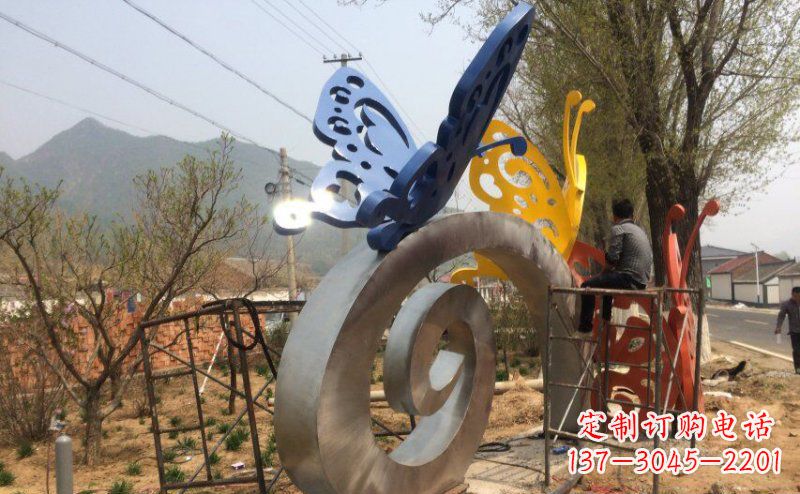 黄冈优雅无比,不锈钢蝴蝶雕塑