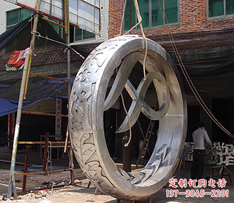 黄冈精致环形不锈钢景观雕塑