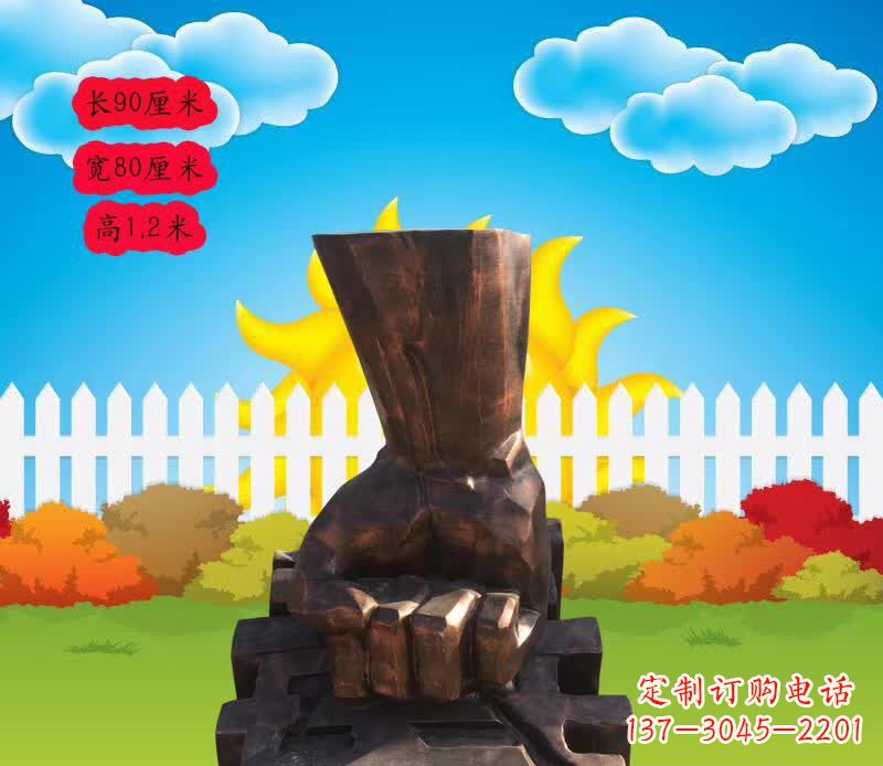 黄冈精美铜拳头雕塑