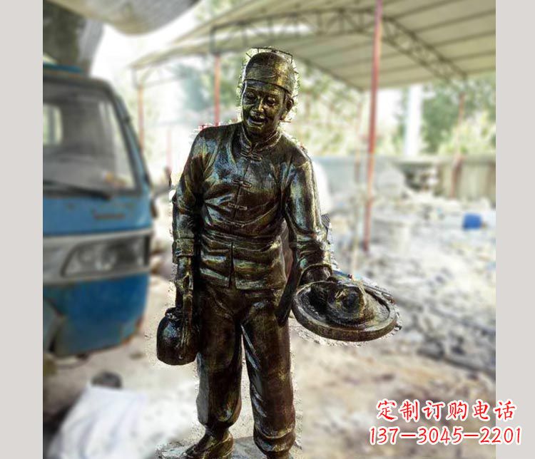 黄冈中领雕塑定制铜雕店小二雕塑