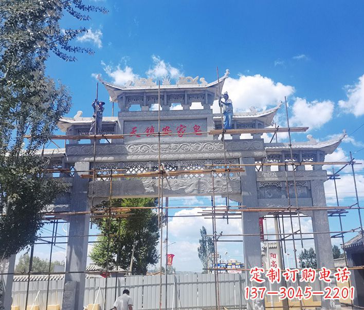 黄冈方牌坊石雕