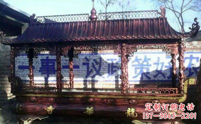 黄冈方形寺庙香炉铜雕塑