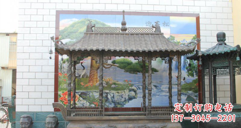黄冈方形香炉寺庙铜雕塑