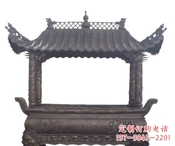 黄冈古典庙宇香炉铜雕