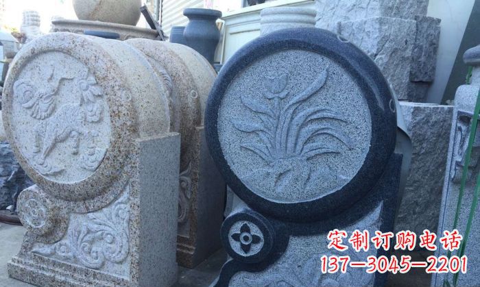 黄冈传统仿古抱鼓门墩雕塑