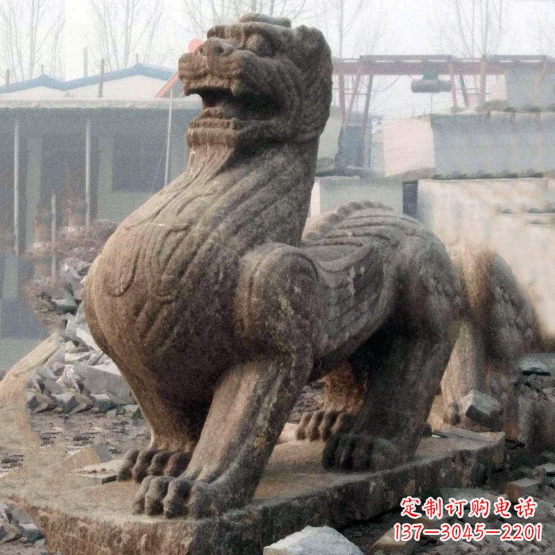 黄冈中领雕塑狴犴青石雕塑融入古代神话的历史文化风格