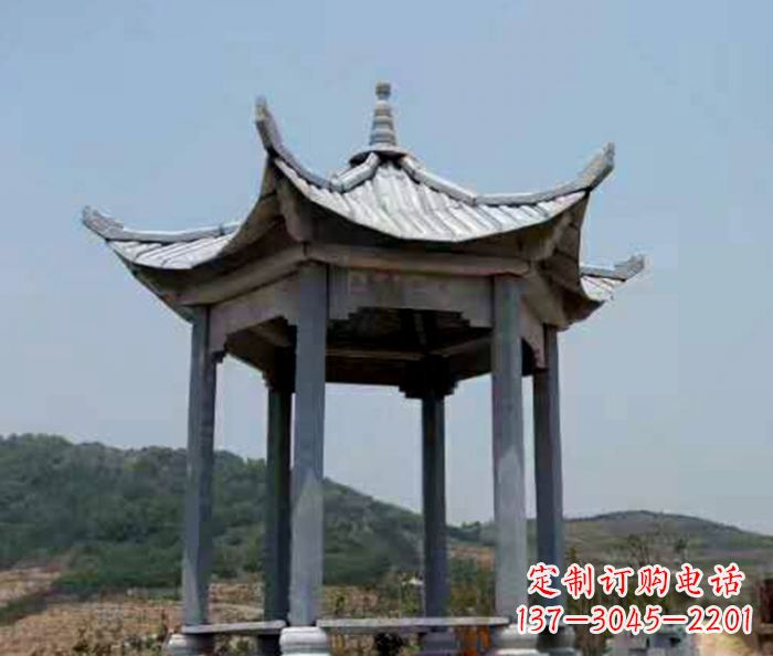 黄冈仿古六角凉亭石雕 (5)