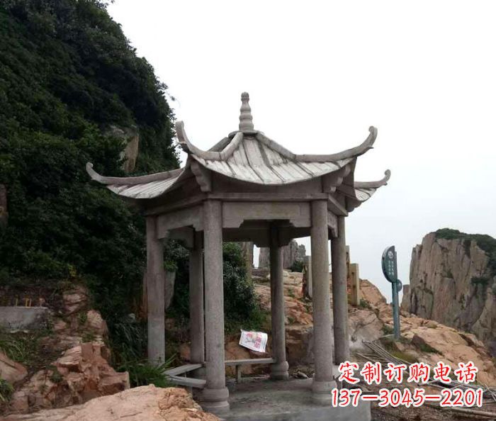 黄冈仿古六角凉亭石雕 (7)