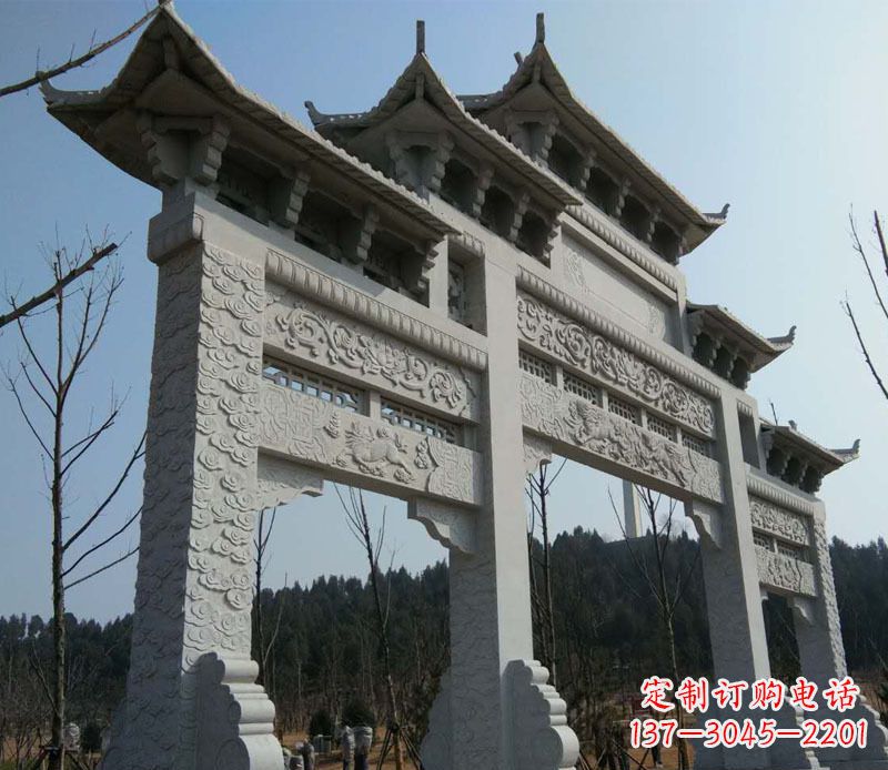 黄冈仿古牌坊石雕定制