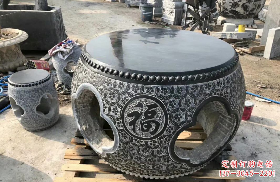 黄冈仿古石桌凳 (2)