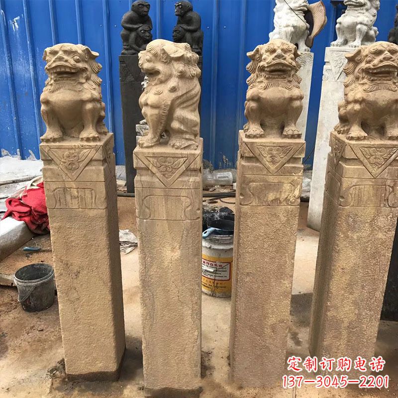 黄冈仿古拴马桩石雕塑——傅雕你的精美时光
