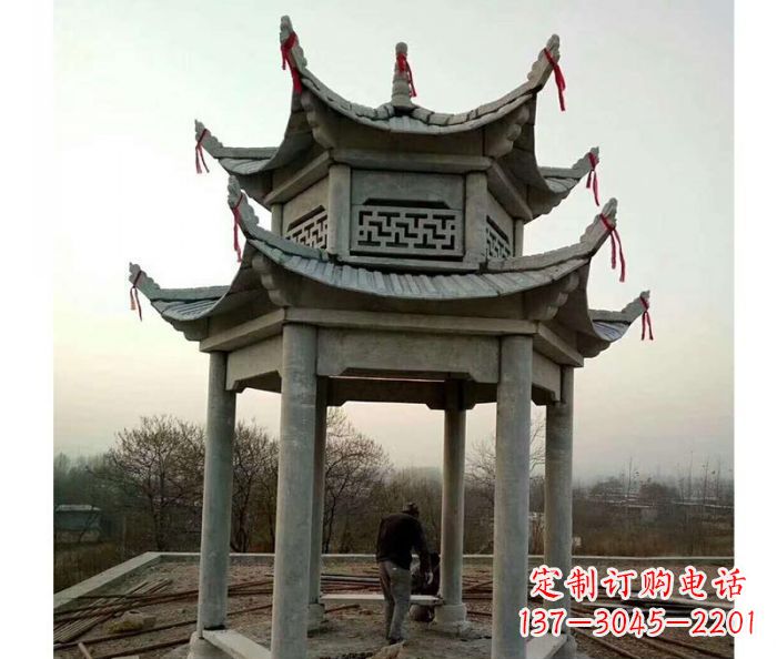 黄冈仿古双层石雕凉亭