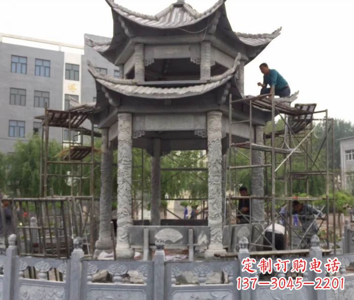 黄冈仿古双层石雕凉亭
