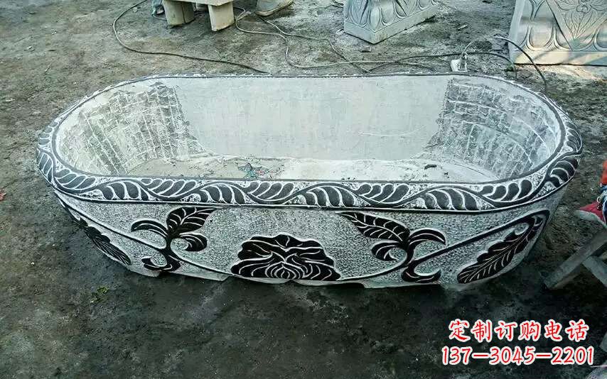 黄冈风格独特的仿古石头水缸雕塑