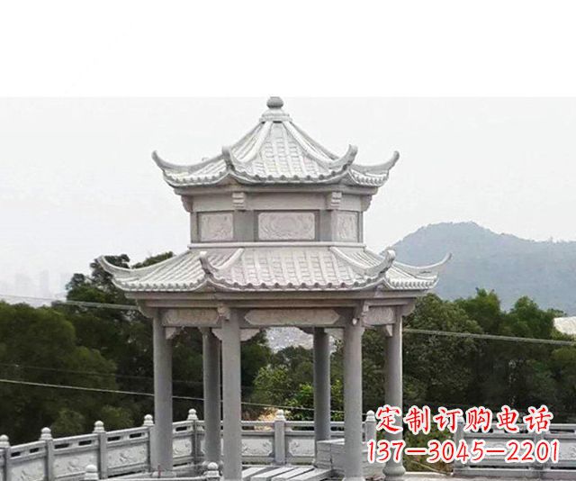 黄冈仿古双层石雕凉亭