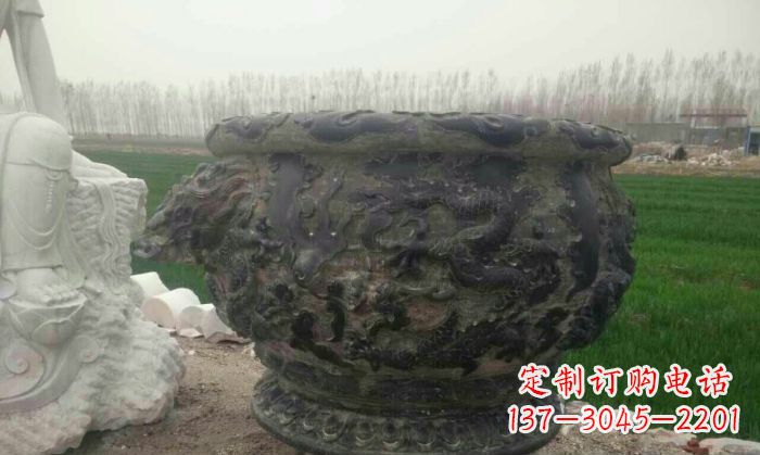 黄冈仿古圆形水缸石雕