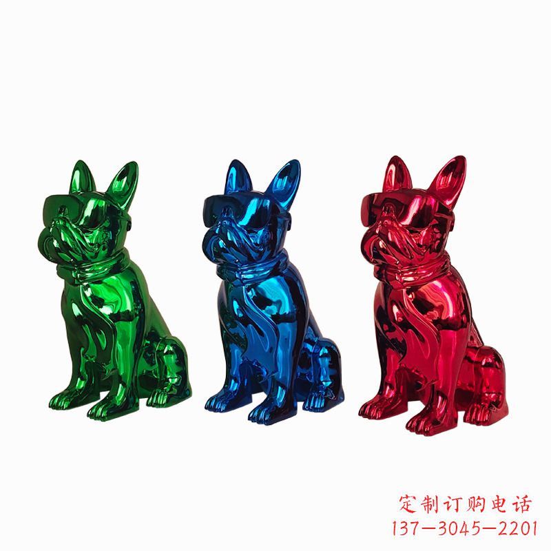 黄冈仿琉璃斗牛犬生肖狗雕塑