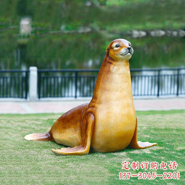 黄冈仿真玻璃钢海豹雕塑,活力与艺术完美结合