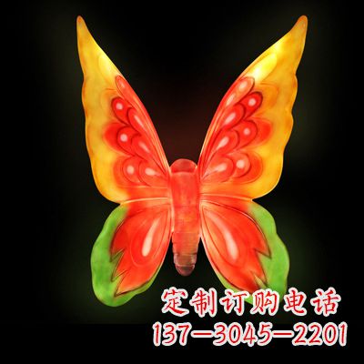 黄冈艺术雕塑大号黄色发光蝴蝶