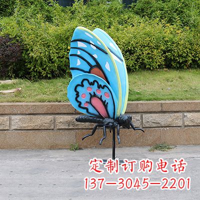 黄冈蓝色大号蝴蝶雕塑