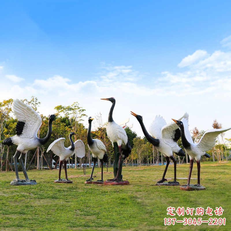 黄冈仿真仙鹤公园动物雕塑