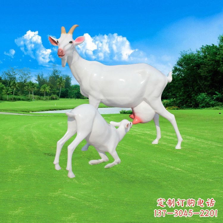 黄冈精美仿真羊羔羊跪乳雕塑