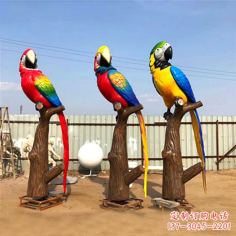 黄冈玻璃钢鹦鹉雕塑