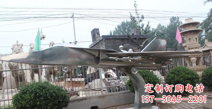 黄冈中领雕塑精美不锈钢飞机雕塑
