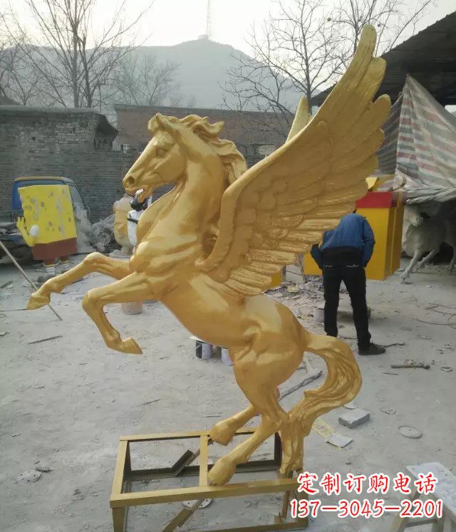 黄冈飞马动物铜雕,精美细腻