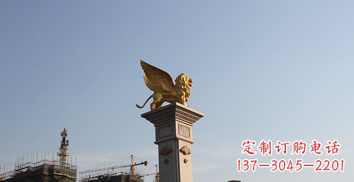 黄冈飞狮黄铜室内狮子雕塑