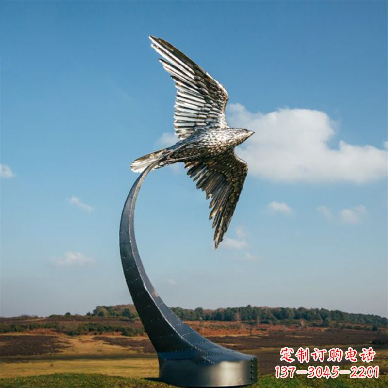黄冈飞翔老鹰景观不锈钢雕塑